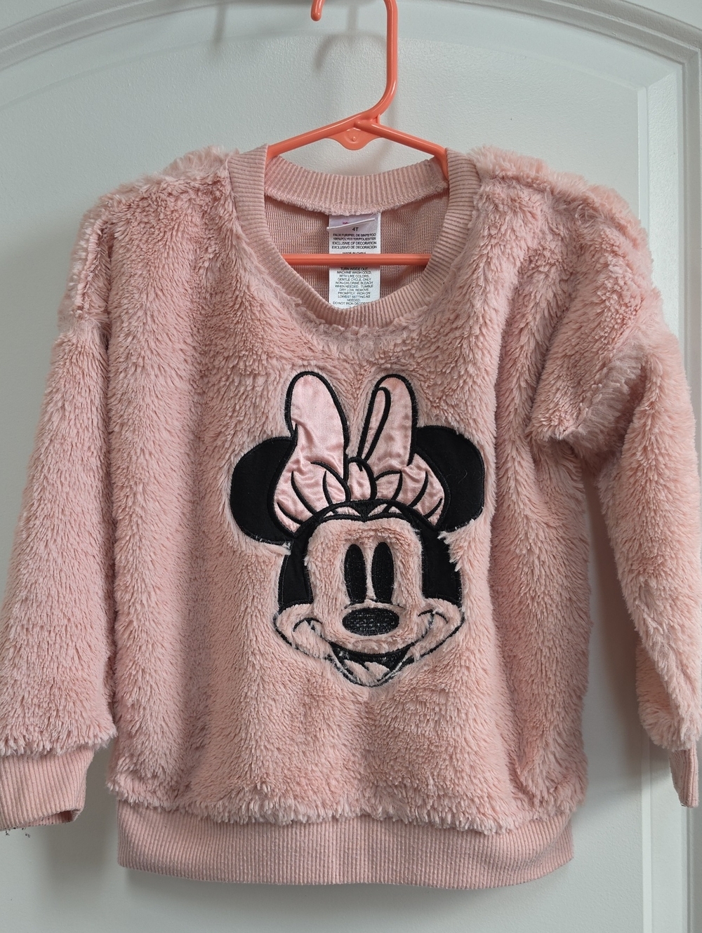 Disney Plush Minnie Mouse Pullover in Pink